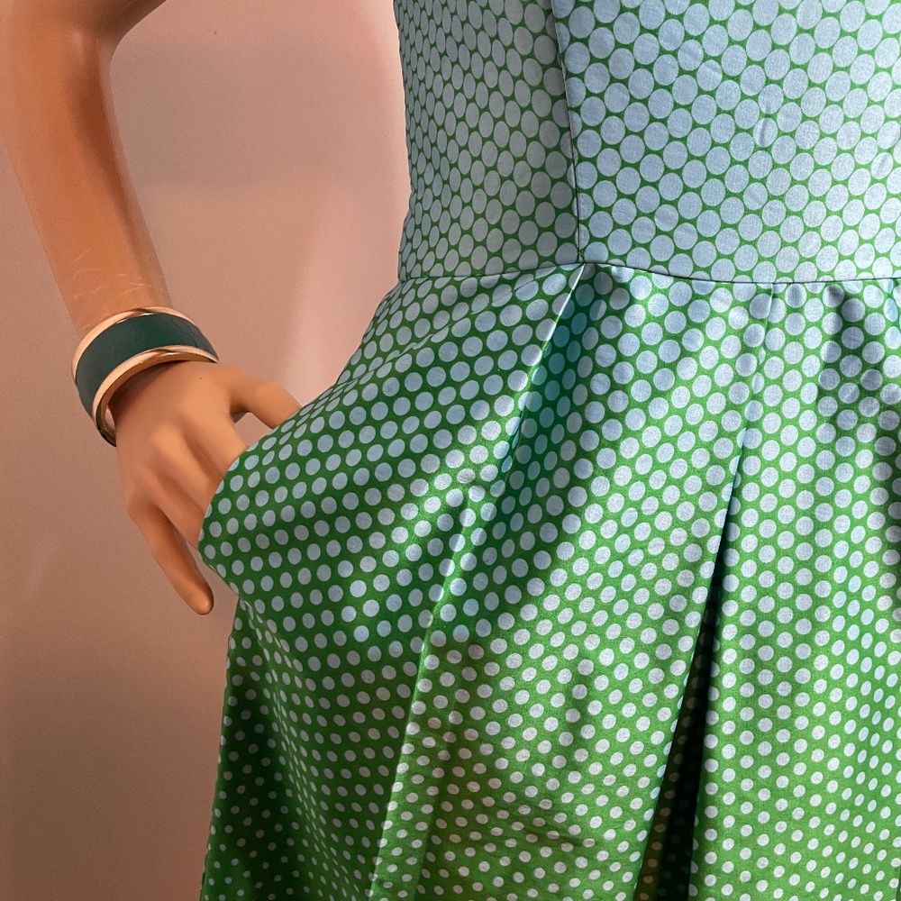 Polka dot turquoise green ombré strapless dress! - Picture 7 of 11